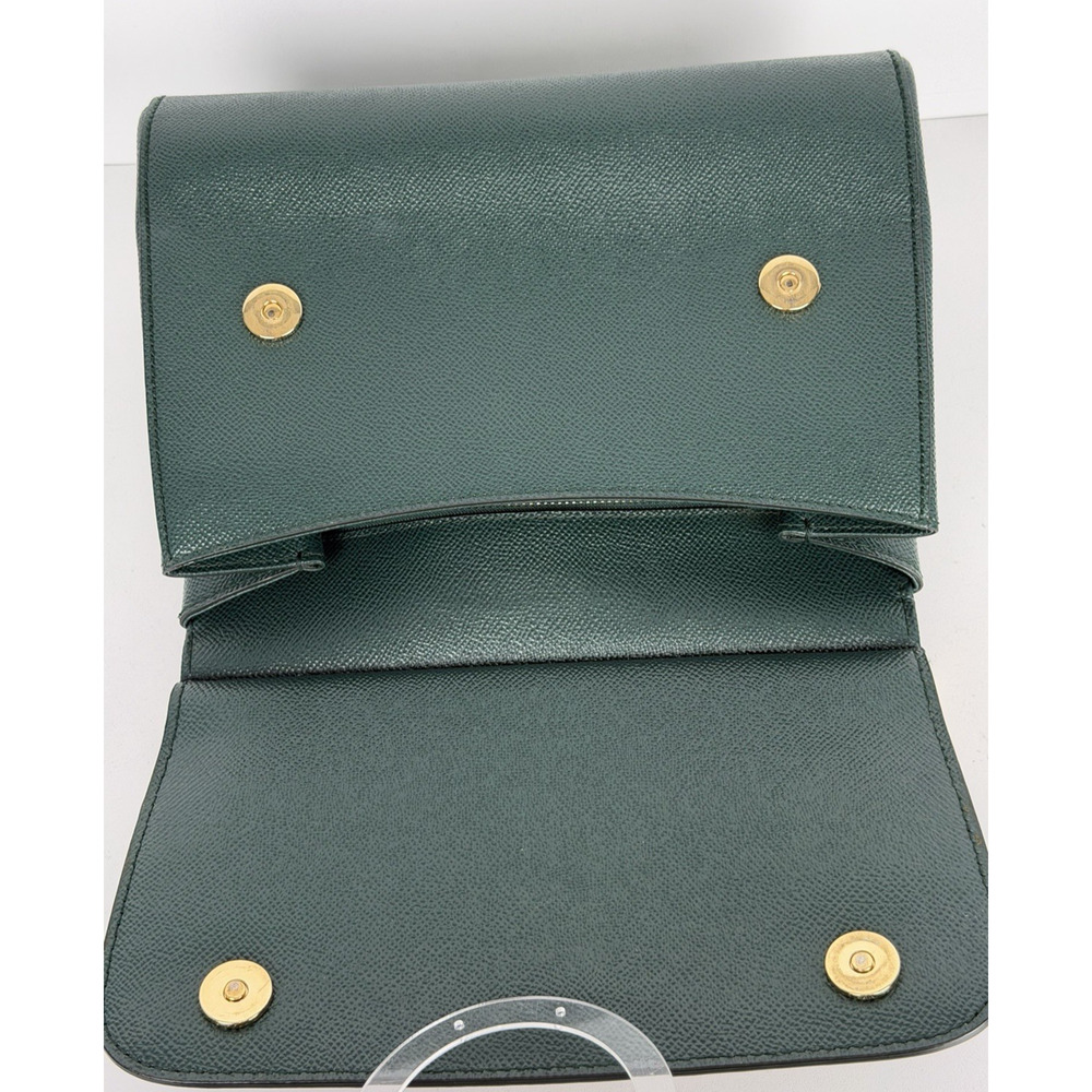 Dolce & Gabbana Sicily Handbag Medium in Green Dauphine Calfskin Leather S14 - Picture 12 of 16